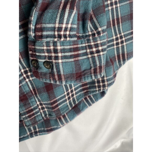 St. Johns Bay Men's Plaid Size Large Long Sleeve Button Down Flannel Shirt - Picture 7 of 9